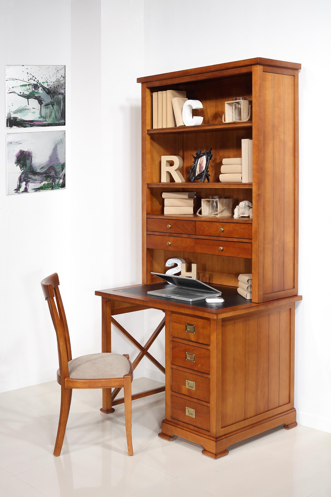 Petit Bureau Lucie en Merisier de style Louis Philippe Surface d