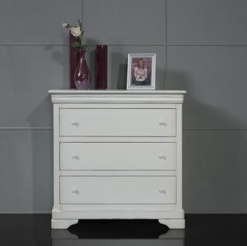 Cómoda Clémence de 3 cajones fabricada en madera maciza de cerezo en estilo Louis Philippe