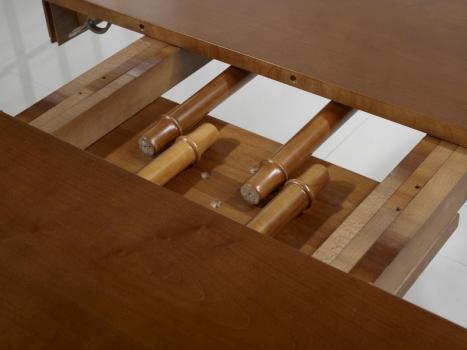 Mesa de comedor ovalada 160x120 fabricado en madera de roble macizo al estilo Louis Philippe + 3 extensiones de 40 cm