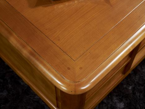 Mesa de Centro con Bar Paulino fabricado en madera de Cerezo macizo al estilo Louis Philippe