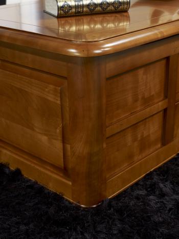 Mesa de Centro con Bar Paulino fabricado en madera de Cerezo macizo al estilo Louis Philippe