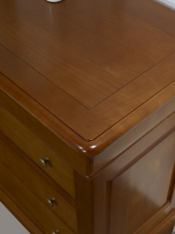 Cómoda Sandra de 4 cajones en madera cerezo macizo estilo Louis Philippe