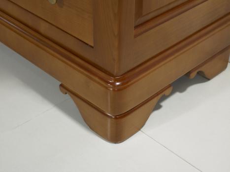 Cómoda Sandra de 4 cajones en madera cerezo macizo estilo Louis Philippe