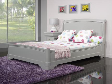 Cama Léa fabricada en madera de cerezo macizo al estilo Louis Philippe 160*200