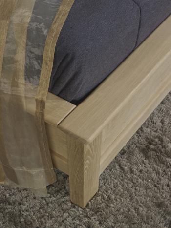 Cama de 140x190 Colección Naturaleza fabricada en madera maciza de roble en estilo contemporáneo