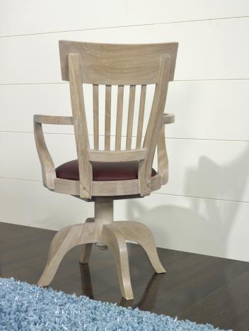 Sillón de oficina giratorio Jules fabricado en madera de roble macizo al estilo Louis Philippe
