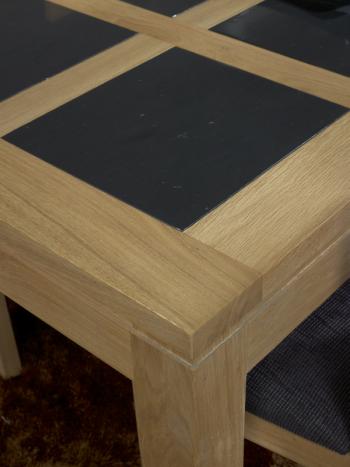 Mesa de comedor rectangular 200X100 MATHIS fabricada en madera de Roble macizo Estilo Contemporáneo
