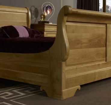 Cama barco fabricada en madera de roble macizo en estilo Louis Philippe 140*190