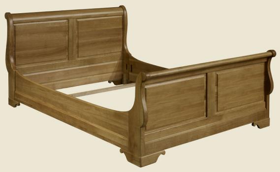 Cama barco fabricada en madera de roble macizo en estilo Louis Philippe 140*190