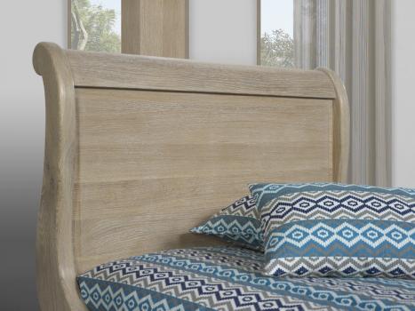 Cama barco Mathis fabricada en madera de roble macizo al estilo Louis Philippe 90x190