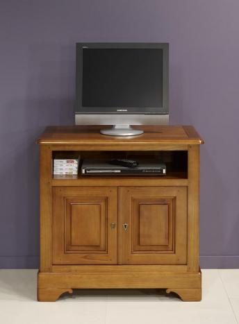 Mueble tv Elisa fabricado en madera de cerezo macizo al estilo Louis Philippe