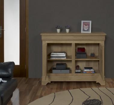 Aparador comedor 2 y puertas 2 cajones Laura hecho en roble macizo estilo Louis Philippe ancho 130cm Roble Cepillado Natural