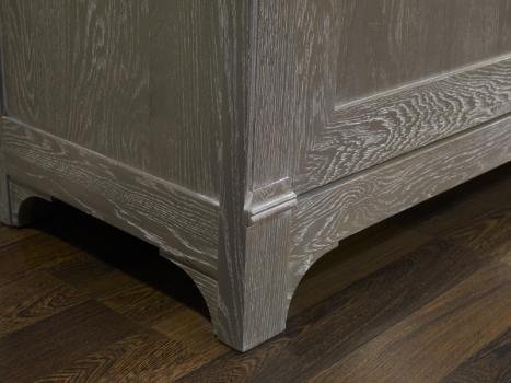 Armario Vitrina Lisa de 2 cuerpos y 2 puertas Estantería fabricada en madera de roble macizo estilo Directoire 