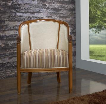 Sillón Caroline cabriolet fabricado en madera de haya macizo de estilo Louis Philippe
