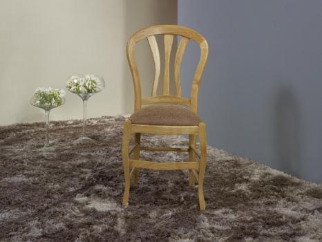 Silla fabricada de madera maciza de roble estilo Louis Philippe asiento Tela gris pardo