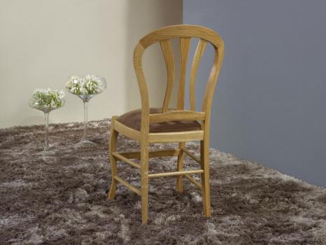Silla fabricada de madera maciza de roble estilo Louis Philippe asiento Tela gris pardo