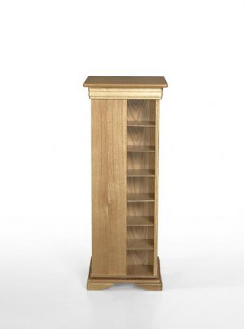 Columna CD giratoria fabricada en madera de roble macizo al estilo Louis Philippe