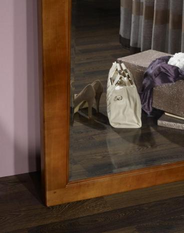 Espejo de cristal biselado 180x100 fabricado en madera de cerezo macizo