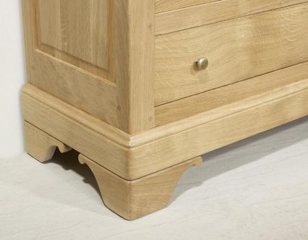 Cómoda Angel de 11 cajones fabricada en madera de roble macizo en estilo Louis Philippe