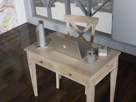 Escritorio Lucas fabricada en madera de Roble macizo en estilo Louis Philippe