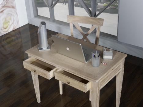 Escritorio Lucas fabricada en madera de Roble macizo en estilo Louis Philippe