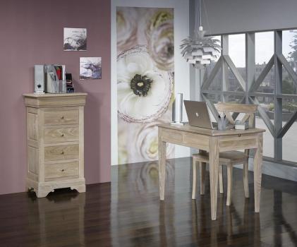 Escritorio Lucas fabricada en madera de Roble macizo en estilo Louis Philippe