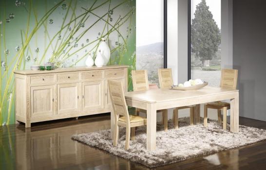 Aparador comedor de 4 puertas fabricado en madera de roble macizo estilo Rústico