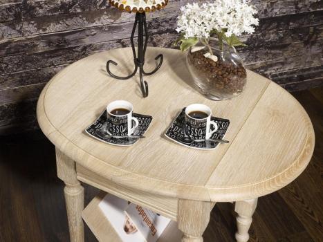 Mesa auxiliar Marc-Eric con persianas fabricada en madera de roble macizo en estilo Louis Philippe 