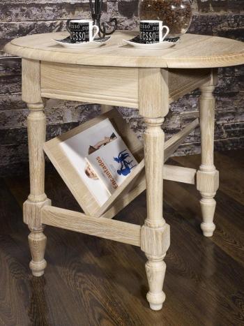 Mesa auxiliar Marc-Eric con persianas fabricada en madera de roble macizo en estilo Louis Philippe 