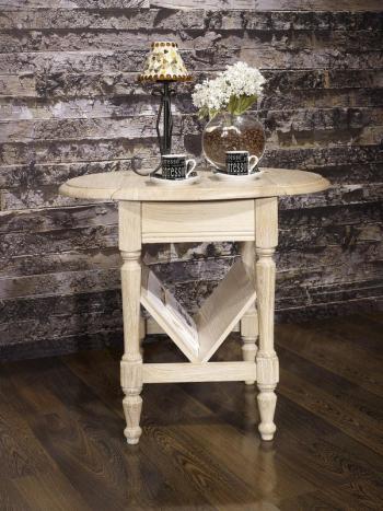 Mesa auxiliar Marc-Eric con persianas fabricada en madera de roble macizo en estilo Louis Philippe 