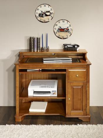 Pequeño escritorio de la computadora Eloisa hecha de cerezo macizo estilo Louis Philippe