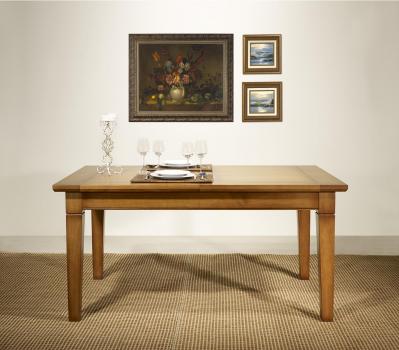 Mesa de comedor rectangular fabricada en madera de roble macizo al estilo Louis Philippe 160*100 