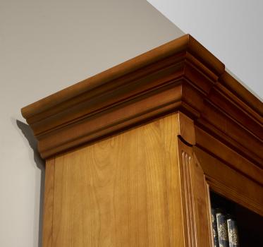 Biblioteca Sabine de 2 cuerpos y 6 puertas fabricada en madera de cerezo macizo estilo Directoire