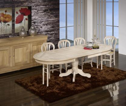 Clément Solid Oak Louis Philippe style Oak extending table