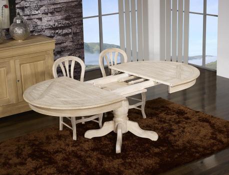 Clément Solid Oak Louis Philippe style Oak extending table