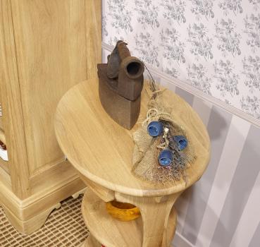 Pedestal ovalado Nicolas fabricado en madera de roble macizo en estilo Louis Philippe 
