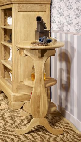 Pedestal ovalado Nicolas fabricado en madera de roble macizo en estilo Louis Philippe 