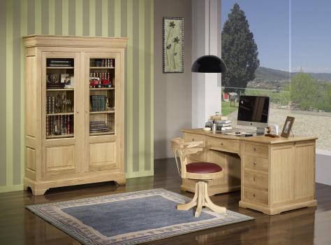 Escritorio Teresa fabricado en madera de roble macizo al estilo Louis Philippe Roble Cepillado Natural 