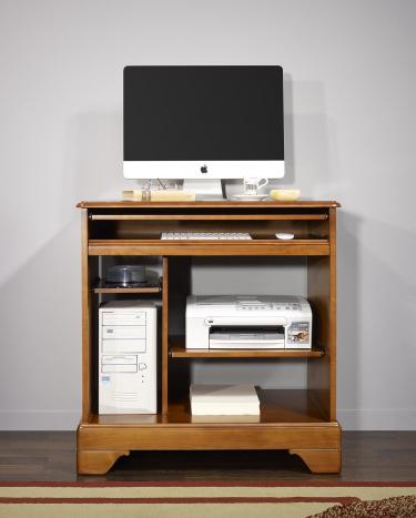 Pequeño escritorio para informática fabricado en madera de Cerezo macizo estilo Louis Philippe
