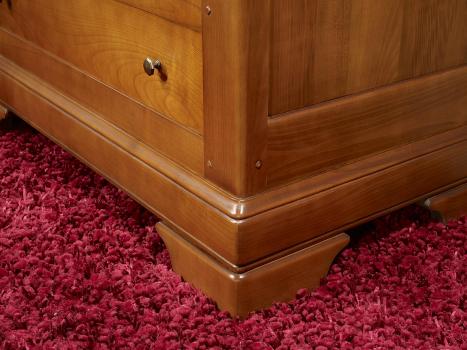 Armario Saul de 1 puerta y 2 cajones fabricado en madera de Cerezo macizo estilo Directoire