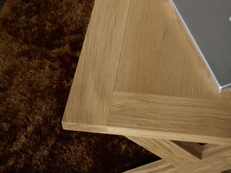 Mesa de centro rectangular Jules fabricada en madera de roble macizo en estilo Rústico 