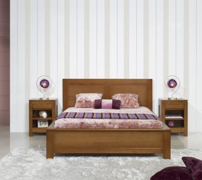 Mesa de noche de 1 cajón y 1 receso fabricada en madera de roble macizo colección naturaleza 