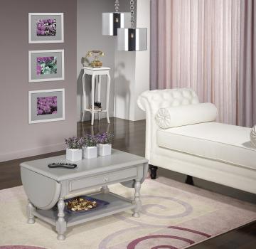 Mesa de centro Maria Laura ovalada o rectangular fabricada en madera de cerezo macizo al estilo Louis Philippe 