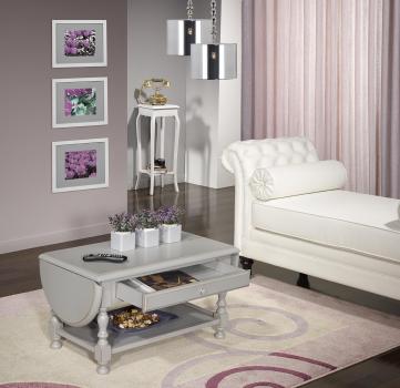 Mesa de centro Maria Laura ovalada o rectangular fabricada en madera de cerezo macizo al estilo Louis Philippe 