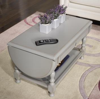 Mesa de centro Maria Laura ovalada o rectangular fabricada en madera de cerezo macizo al estilo Louis Philippe 