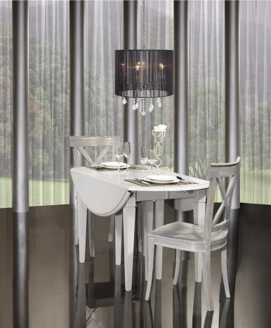 Mesa de comedor redonda diámetro 120 fabricada en madera de cerezo macizo,al estilo Louis Philippe + 5 extensiones de 40 cm