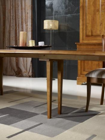 Mesa de comedor Ovalada Julia 180*120 fabricada en madera de Cerezo macizo al estilo Louis Philippe con 5 extensiones