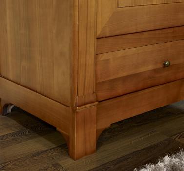 Armario pequeño de 1 puerta y 1 cajón fabricado en madera de cerezo macizo en estilo Directorio