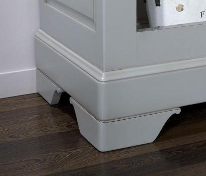 Estantería Librería Emma fabricada en madera maciza de Cerezo al estilo Louis Philippe acabado Pátina Gris