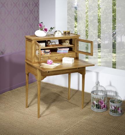 Secretaria estilo francés Ginno fabricada en madera de Roble macizo estilo Directoire